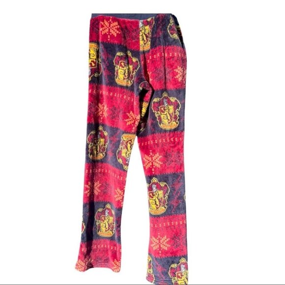 HARRY POTTER - Gryffindor - soft fuzzy PJ pajama longe pants w/ real cinch ties - Picture 8 of 11